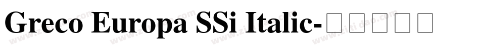 Greco Europa SSi Italic字体转换